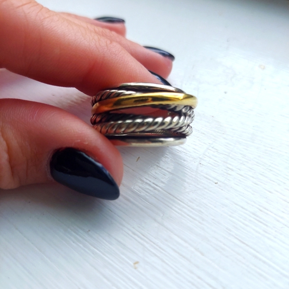 David Yurman Crossover Ring with 14K Gold